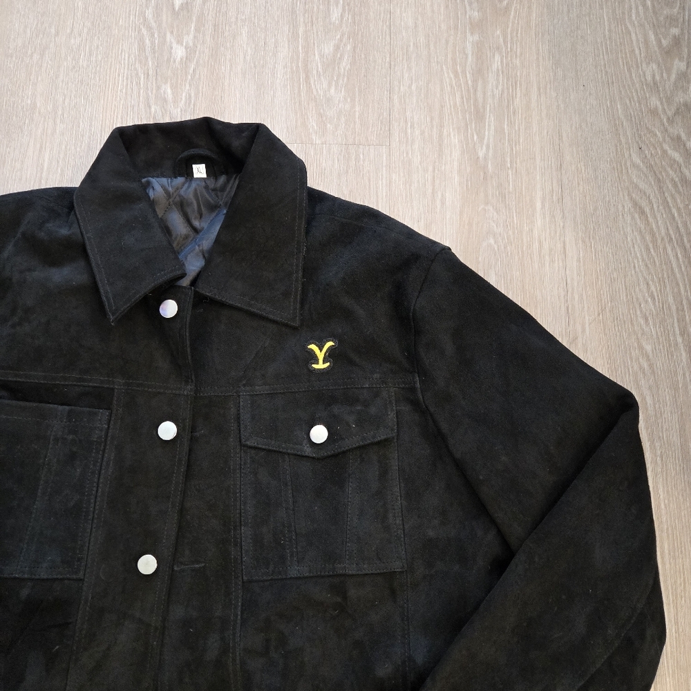 Men's Yellowstone Kevin Costner John Dutton Cowboy Genuine Suede Leather Jacket - Picture 6 of 9